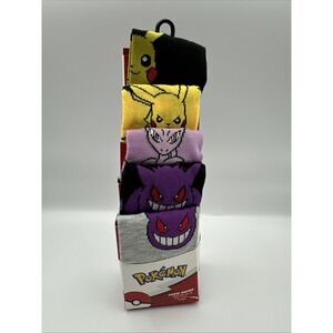 Pokemon Crew Socks Shoe Size 6 1/2 - 12 5 Pairs